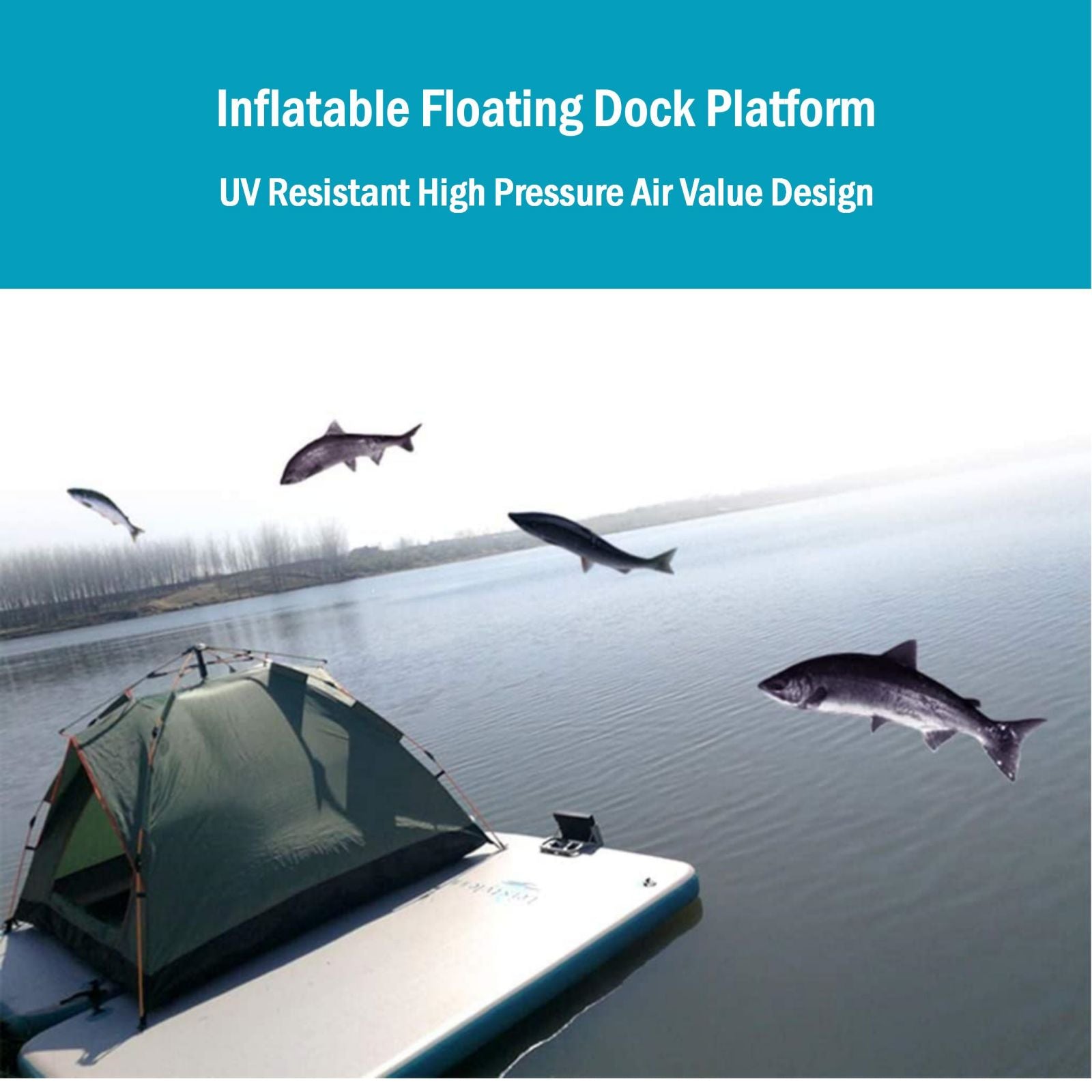 Inflatable Dock Floating Platform｜Inflatable Fishing Pontoon｜Inflatable Swimming Water Platform