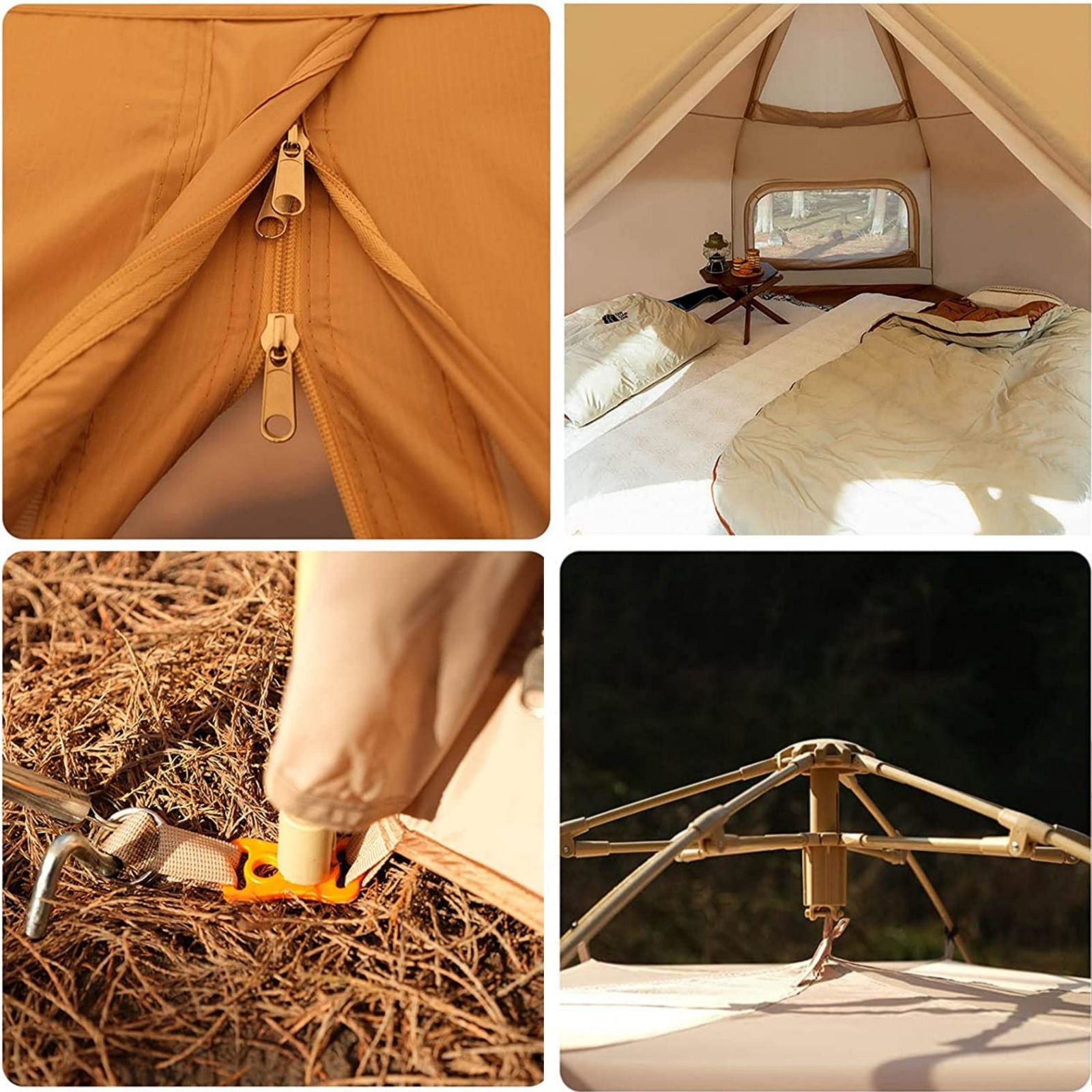 Large Space Luxury Frog Hexagonal Tent 5-8 Person Double Layer All Weather Easy Setup Tents