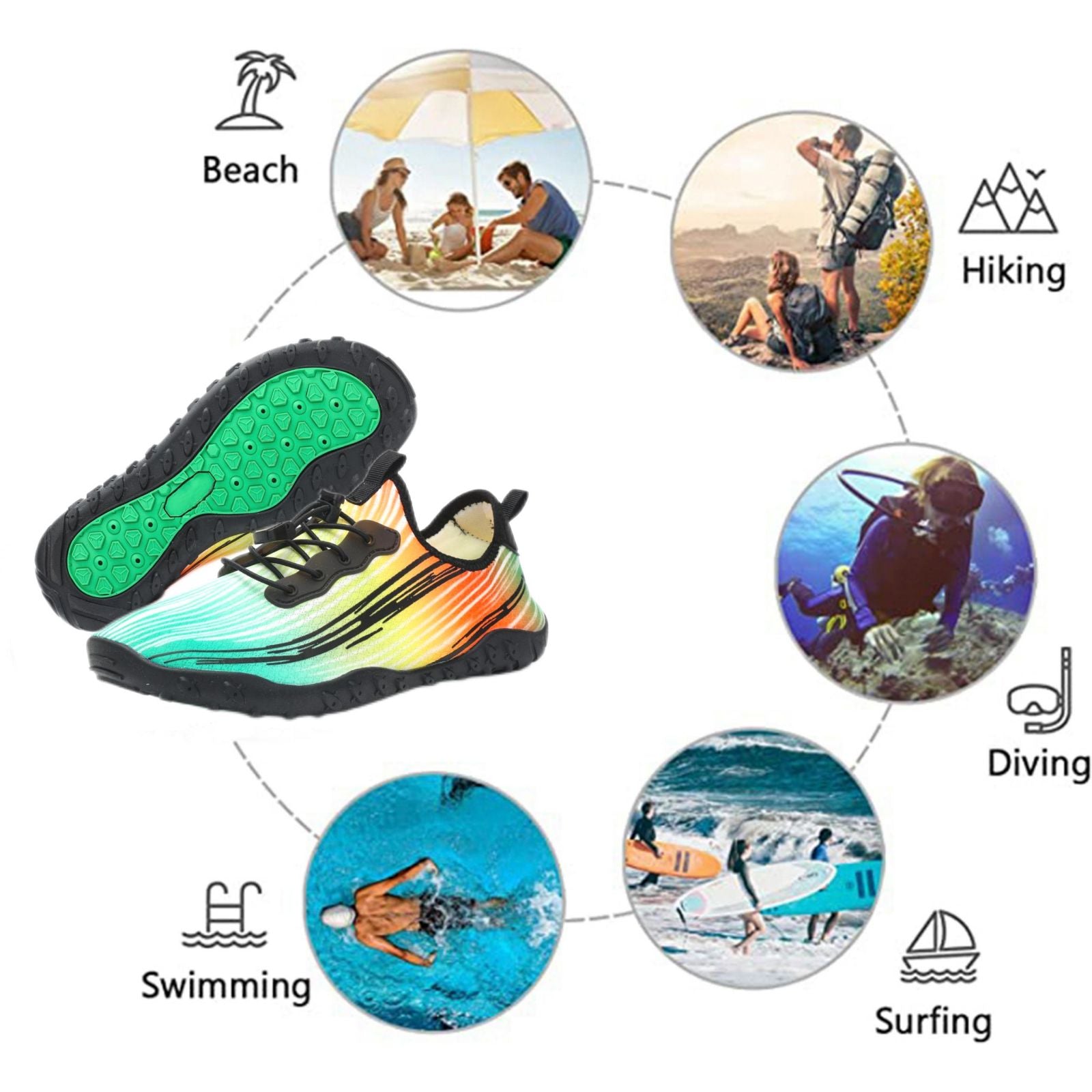 Water Shoes for Men & Women 2023 - Quick-Dry Aqua Socks Beach Swimming Shoes for Surfing Boating Drifting Hiking Yoga Cycling Water Aerobics