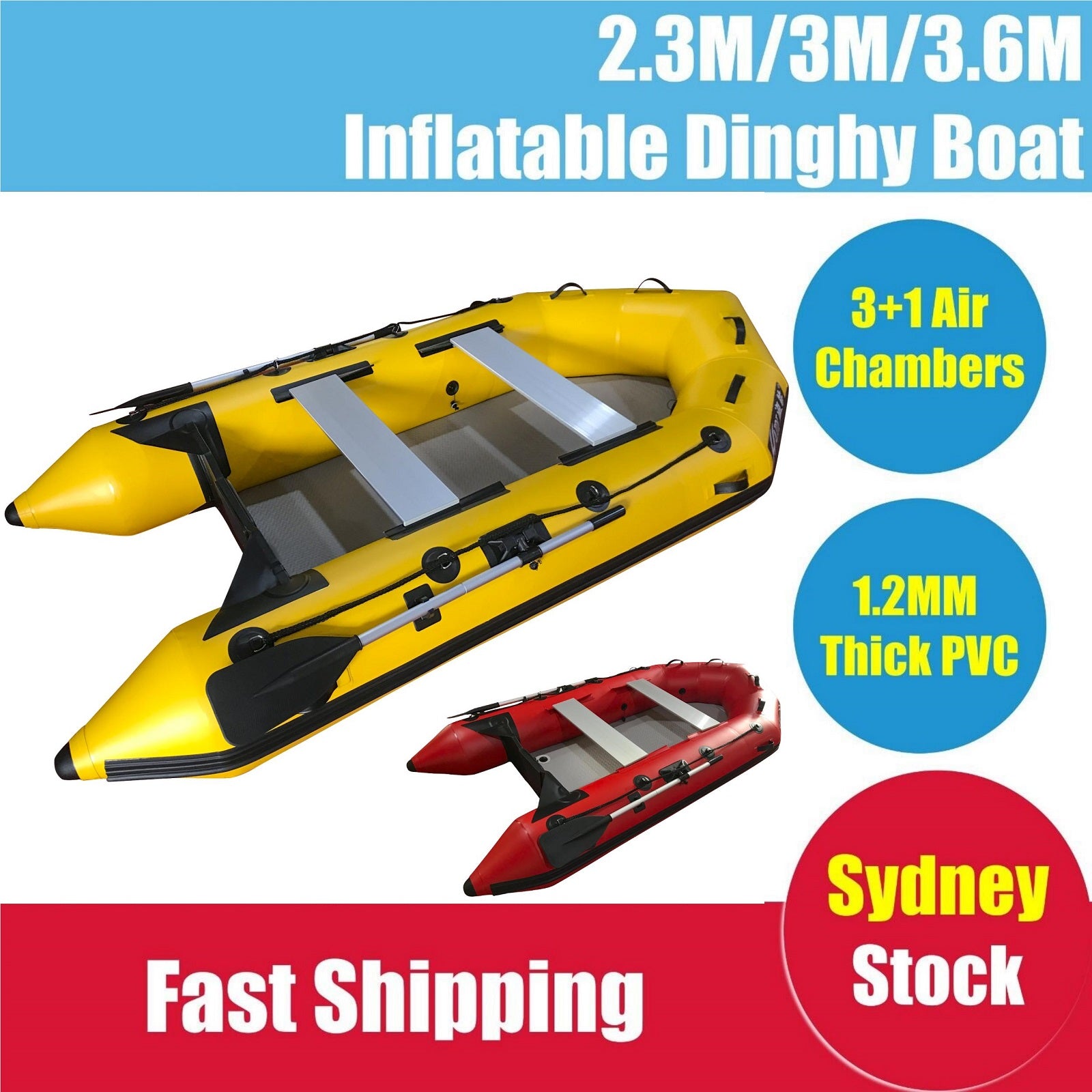 3 Person Fishing Boat PVC 2.3M Inflatable Kayak Thick And Wear-resistant  Canoe With Air Mat Floor And Boats Accessories