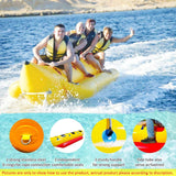 Inflatable Boat Tube 3-Person Towable Tube for Boating Inflatable Ride-on Banana Float for Water and Snow Sports