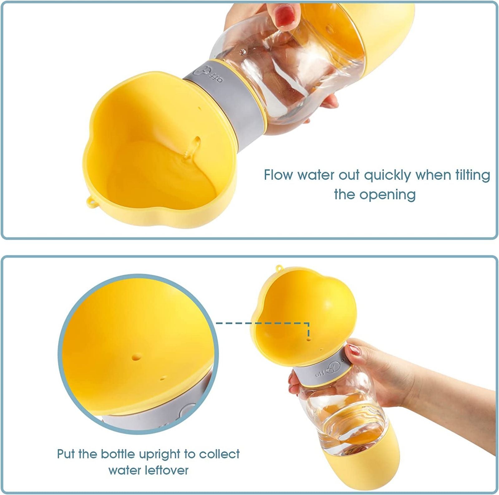 Portable Dog Water Bottle with Food Container Leak Proof Dog Travel Water Dispenser for Walking, Hiking and Travel