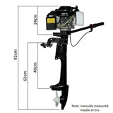 HANGKAI Outboard Motor 4 HP 4 Stroke 55CC Outboard Motor Fishing Boat Engine Air Cooling CDI System Durable Cast Aluminum Construction for Superior Corrosion Protection