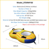 2-Rider Inflatable Towable Booster Tube with Front Tow Point Water Boating Float Tow Raft