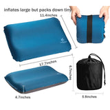 Self Inflating Camping Pillow with Ergonomic 3D Support, Foam Inflatable Travel Pillow